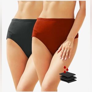 NEW Period Swimwear 2-Pk Duo High-Waisted Leakproof Bikini Bottoms S